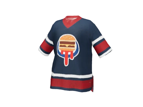 Blue Burger Shot Hockey Shirt