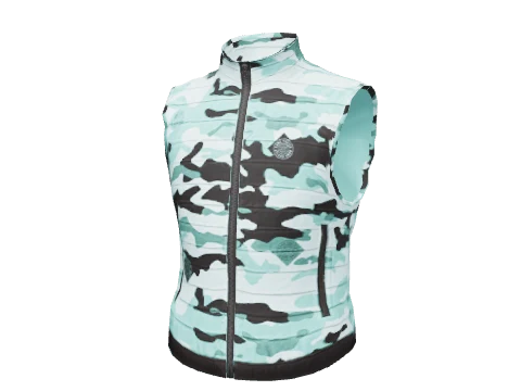 Aqua Camo Sleeveless Puffer