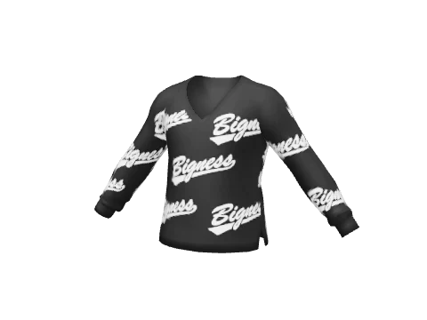 Black Bigness V Neck