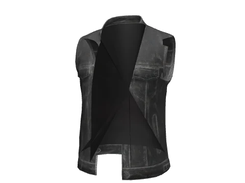 Black Biker Gilet