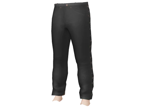 Black Leather Stitch Pants