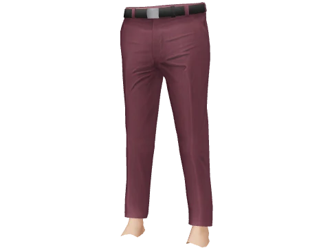 Red Fitted Shiny Pants