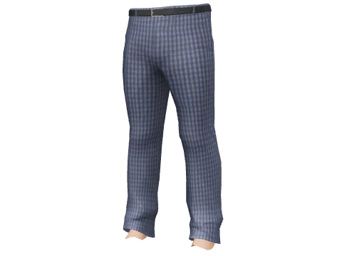 Blue Check Suit Pants