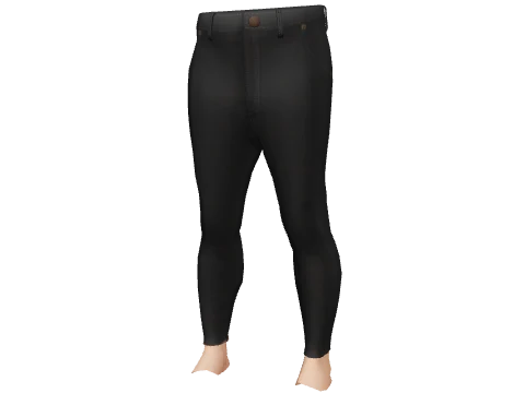Black Leather Low Crotch Jeans