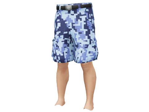 Blue Digital Cargo Shorts