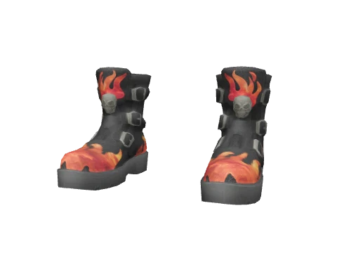 Flaming Skull Boots