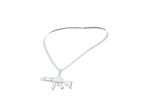 Silver Gun Necklace
