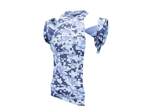 Blue Digital Rolled Tee