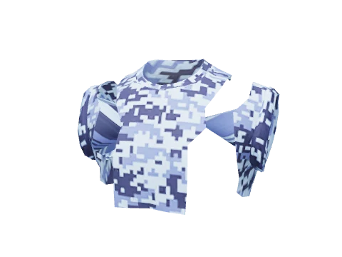 Blue Digital Rolled Tee