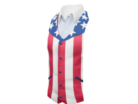 Blue Vertical Vest Shirt