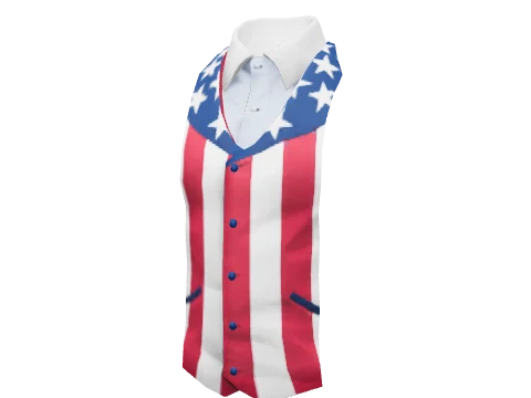 Blue Vertical Vest Shirt