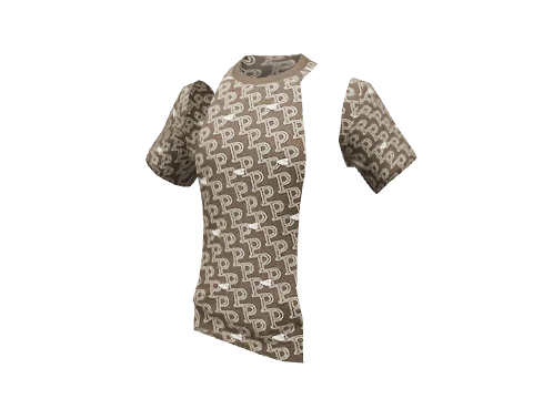 Brown Full Print T-Shirt