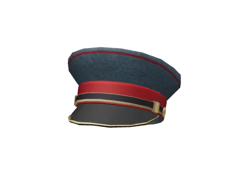 Blue & Red Peaked Cap