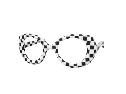 White Checked Round Shades