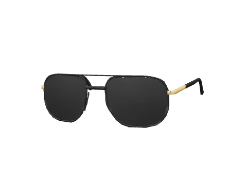Black Retro Aviator Shades