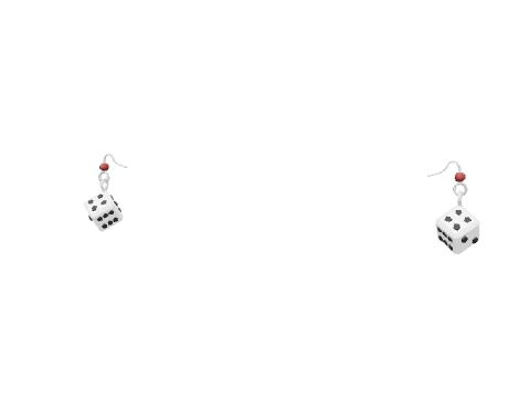 White Dice Earrings