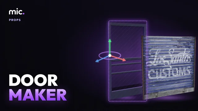 Door Maker: Turn a door, gate or shutter model into a working FiveM door: swinging, double, sliding or garage, with its hinge, collision and door lock config.